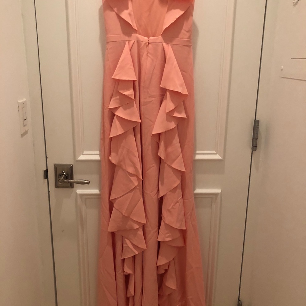 Pink Long Gown with Ruffled Back - Picture 8 of 13